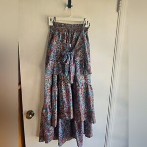 Floral Bohemian Maxi Skirt And Top Set Size Small/Medium
